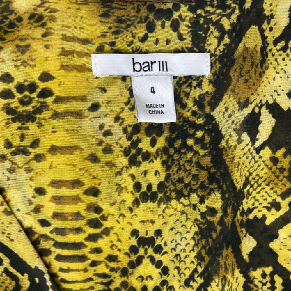 EUC Bar III Ruched Python Print High-Low Faux Wra… - image 11